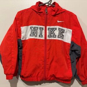 Nike Red and White Windbreaker